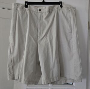 Caribbean Joe Let Go Mens Size 40 Beige Khaki Casual Chino Shorts Vintage Macys